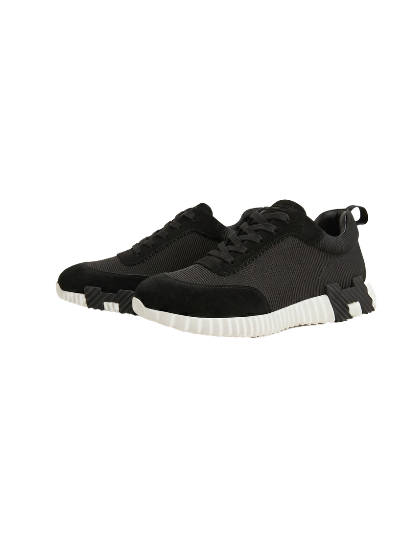 Hermes Bouncing Sneaker Black On White
