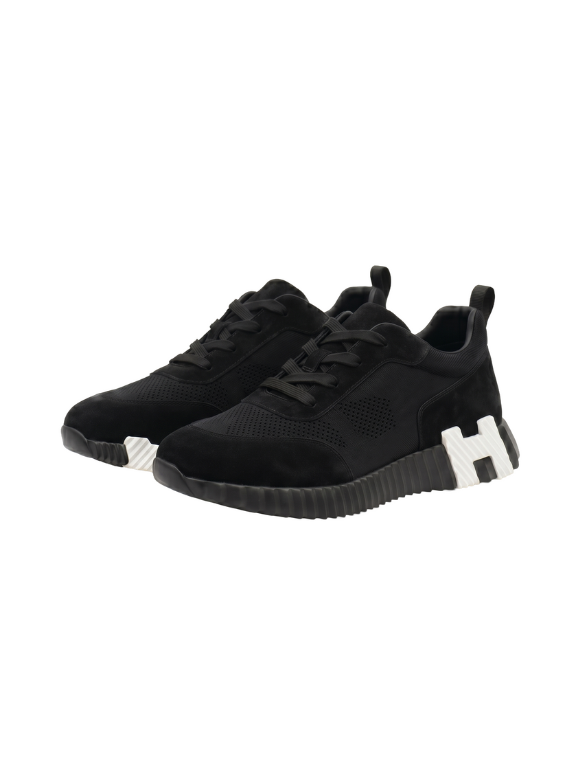Hermes Bouncing Sneaker Black White Logo